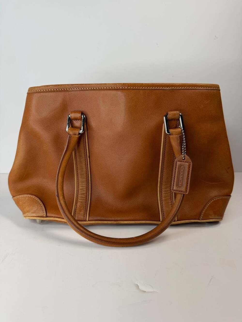 Vintage Coach Hamptons Leather Satchel Bag 7586 Tan Brown